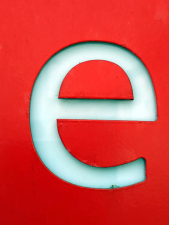 Written Wording in Distressed State Typography Found Letter E
