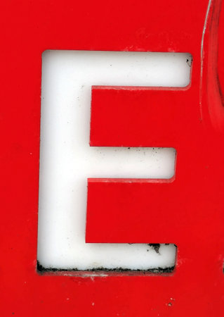 Written Wording in Distressed State Typography Found Ransom Letter Eの写真素材