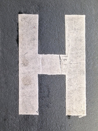 Written Wording in Distressed State Typography Found Ransom Letter H