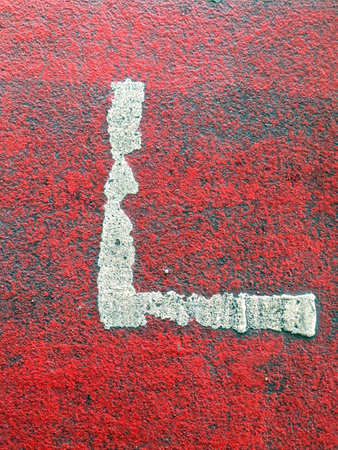 Written Wording in Distressed State Typography Found Ransom Letter Lの写真素材