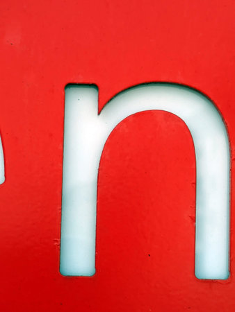 Written Wording in Distressed State Typography Found Letter Nの写真素材