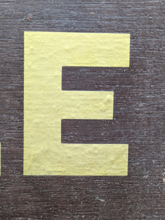 Written Wording in Distressed State Typography Found Ransom Letter Eの写真素材