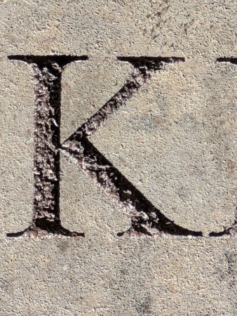 Written Wording in Distressed State Typography Found Ransom Font Letter Kの写真素材