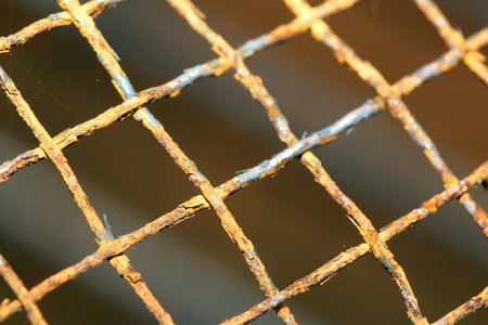 Abstract close up of rusty mesh wire for background