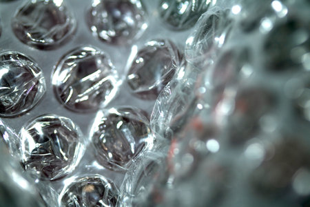 Abstract Bubble Wrap Plastic Circles Shiny Coloured Backgroundの写真素材