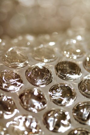 Abstract Bubble Wrap Plastic Circles Shiny Coloured Backgroundの写真素材