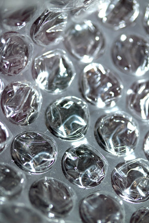 Abstract Bubble Wrap Plastic Circles Shiny Coloured Backgroundの写真素材
