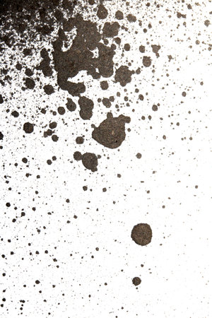 Splattered ink and paint Black colour background #の写真素材