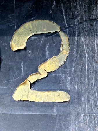 Written Wording in Distressed State Typography Found Ransom Number 2の写真素材