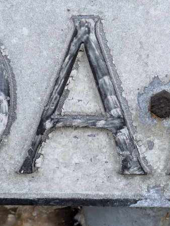 Written Wording in Distressed State Typography Found Ransom Letter Aの写真素材