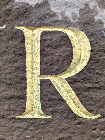 Written Wording in Distressed State Typography Found Ransom Letter Rの写真素材