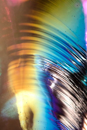 Beautiful close up of quartz crystal rock shard with reflective rainbow Holographic  spiritual light