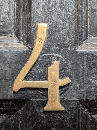 Written Wording in Distressed State Typography Found Number 4の写真素材