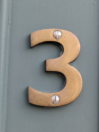 Written Wording in Distressed State Typography Found Number Font Letter 3 Threeの写真素材