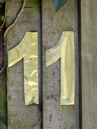 Written Wording in Distressed State Typography Found Number 11の写真素材