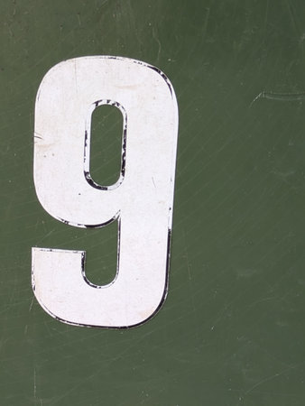 Written Wording in Distressed State Typography Found Ransom Number Nine 9の写真素材