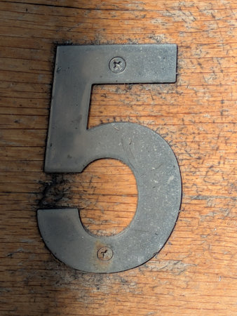 Written Wording in Distressed State Typography Number 5 Fiveの写真素材