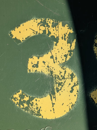 Written Wording in Distressed State Typography Found Number Font Letter 3 Threeの写真素材