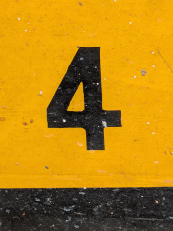 Written Wording in Distressed State Typography Found Number 4の写真素材