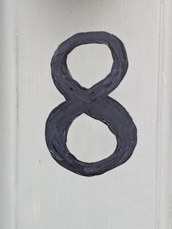 Written Wording in Distressed State Typography Found Ransom Number Eight 8の写真素材