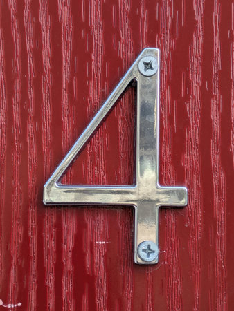 Written Wording in Distressed State Typography Found Number 4の写真素材