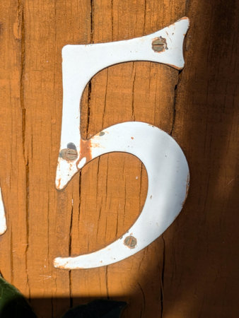 Written Wording in Distressed State Typography Number 5 Fiveの写真素材