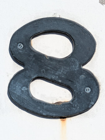 Written Wording in Distressed State Typography Found Ransom Number Eight 8の写真素材