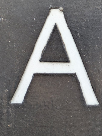 Written Wording in Distressed State Typography Found Letter Aの写真素材