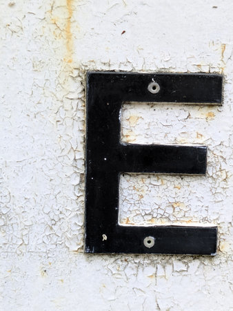 Written Wording in Distressed State Typography Found Ransom Letter Eの写真素材