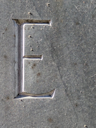 Written Wording in Distressed State Typography Found Ransom Letter Eの写真素材