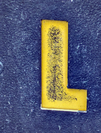 Written Wording in Distressed State Typography Found Letter Lの写真素材