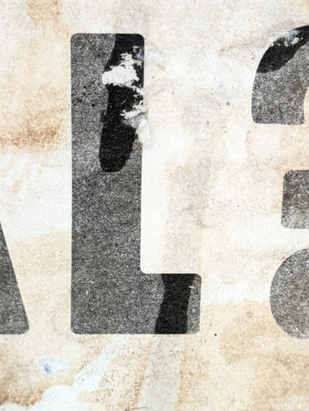 Written Wording in Distressed State Typography Found Letter Lの写真素材