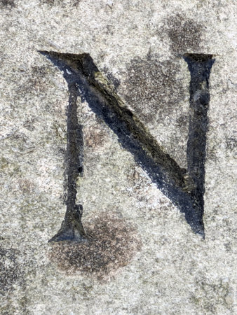 Written Wording in Distressed State Typography Found Letter Nの写真素材