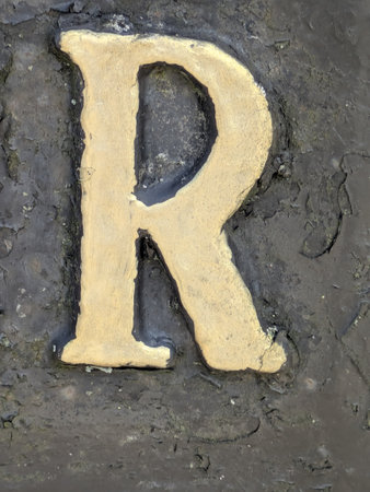 Written Wording in Distressed State Typography Found Ransom Letter Rの写真素材