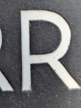 Written Wording in Distressed State Typography Found Letter Rの写真素材