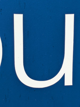 Written Wording in Distressed State Typography Found Letter Uの写真素材