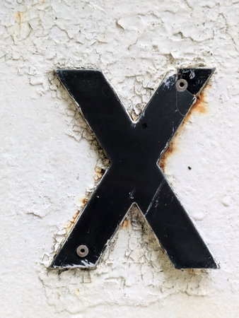 Written Wording in Distressed State Typography Found Ransom Letter Xの写真素材