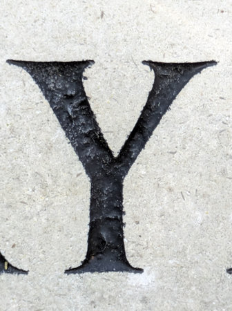 Written Wording in Distressed State Typography Found Ransom Letter Yの写真素材