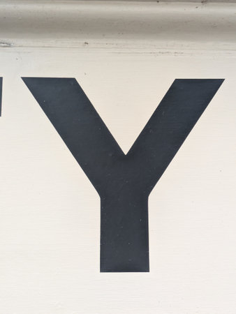 Written Wording in Distressed State Typography Found Letter Yの写真素材