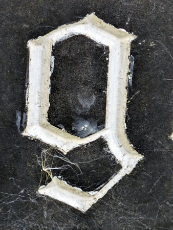 Written Wording in Distressed State Typography Letter G