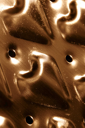 Abstract metallic industrial steel or metal heart and swirl shapeの写真素材