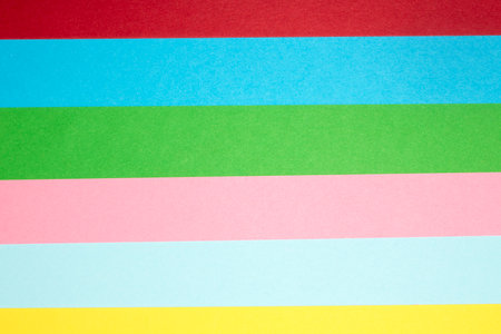 Simple Paper Card Primary Colour Lined Geometric Shapes in Multicolour Rainbow Calm Backgroundの写真素材