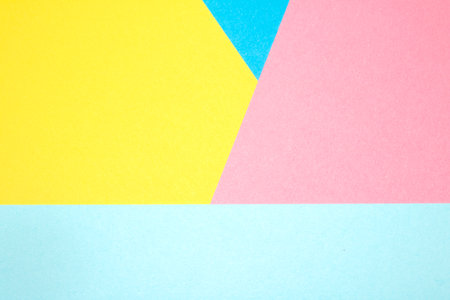 Simple Paper Card Primary Colour Lined Geometric Shapes in Multicolour Rainbow Calm Backgroundの写真素材