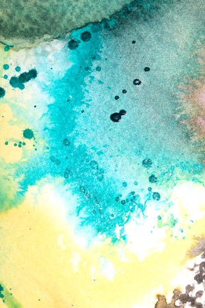 Explosion of Watercolour Vibrant Paint With Swirls and Splashes Abstract Background