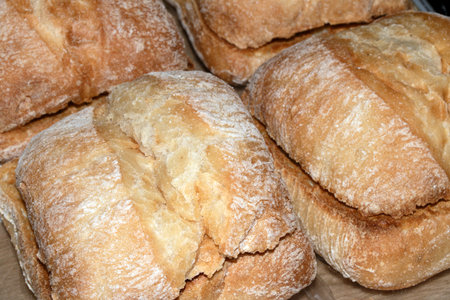 Ciabatta bread rolls being toasted and ready for sandwich making