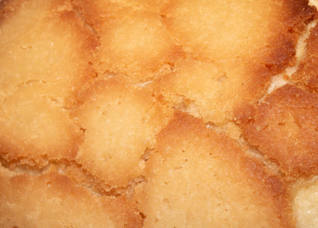 Close up of home made bread roll textureの写真素材