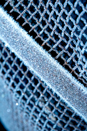 Abstract Frosty Ice Background in Blue natureal frostの写真素材