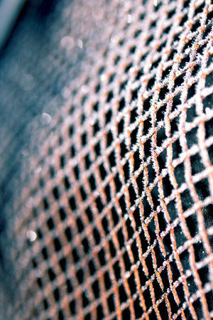 Abstract Frosty Ice Background in Blue natureal frostの写真素材