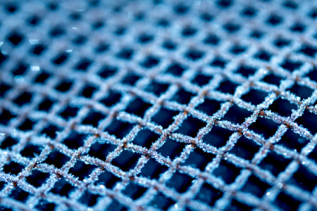 Abstract Frosty Ice Background in Blue natureal frostの写真素材