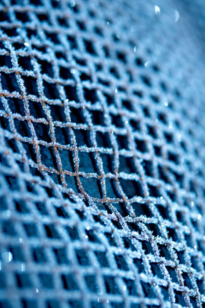 Abstract Frosty Ice Background in Blue natural frostの写真素材